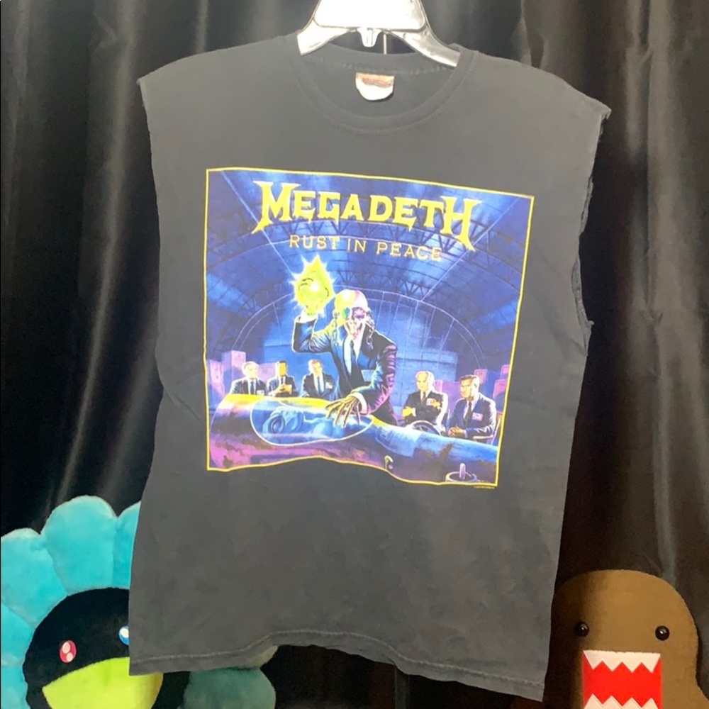 Megadeth Rust in Peace Cut-off sleeve T-shirt (M)